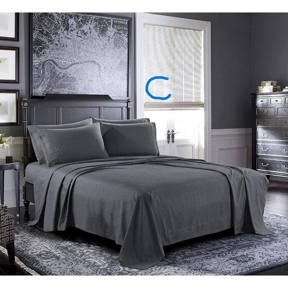 Bedding 6 Piece Bed Sheets Cal King King Queen Full Sheet Set 6piece